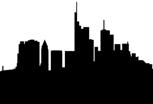 Skyline Hochh&auml;user, Frankfurt Scherenschnitt