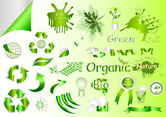 Ecological nature labels and symbols vector set