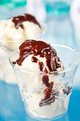 vanilla ice cream with chocolate