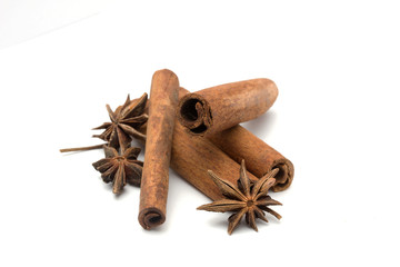 Cinnamon sticks and anise stars