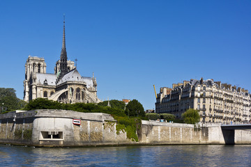 Naklejka premium Cathedral Notre Dame de Paris, France. View from River Seine.