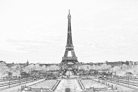 filter effect photo of Eiffel tower