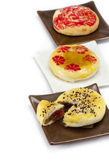 Moon cake with white background