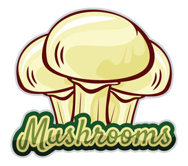 mushroom label design