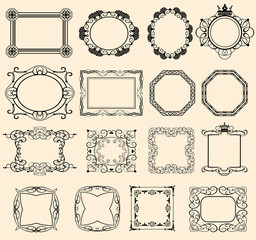 Vector set. Frame. Vintage