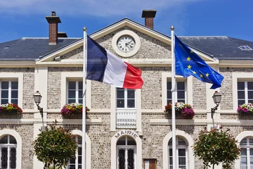Deurstickers Town hall in Etretat - French seaside resort. © dbrnjhrj