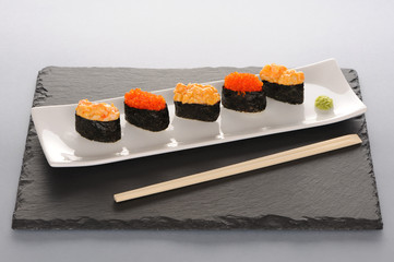 Sushi on plate