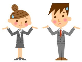 ビジネスマン　ビジネスウーマン　困る