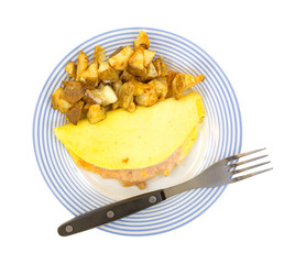 Small omelet with roasted potatoes