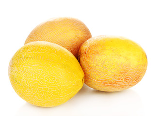 Ripe melons isolated on white
