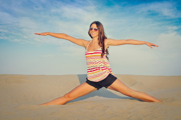 Girl on the city beach