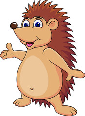 Happy hedgehog cartoon showing © idesign2000