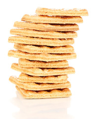 Sweet cookies in stack isolated on white