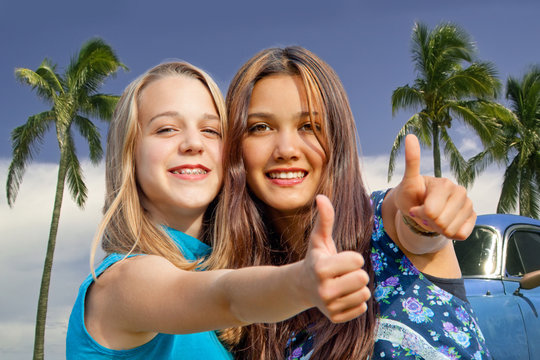 Teenager im Urlaub
