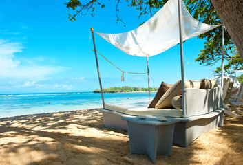 luxury relax chair on a tropical beach