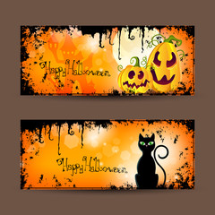 Vector set of halloween banners