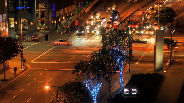 Time lapse Night Traffic in Los Angeles