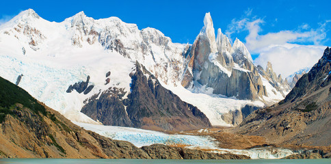 Cerro Torre mountain panorama in Patagonia, South America