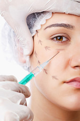 Woman under the plastic surgery