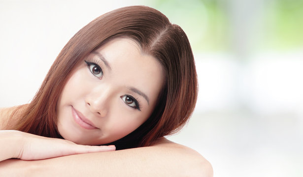 skincare woman smiling relax pose