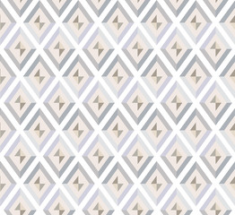 seamless pattern with beige and gray diamons on white background