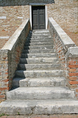 stone staircase of the Church on the island of Torcello near Ven