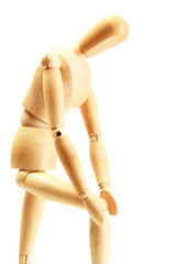 wooden mannequin isolated on white