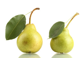 Juicy flavorful pears isolated on white