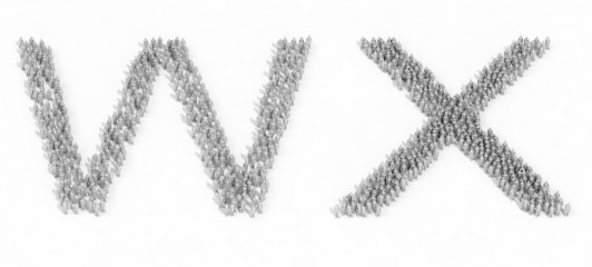 Human crowd alphabet