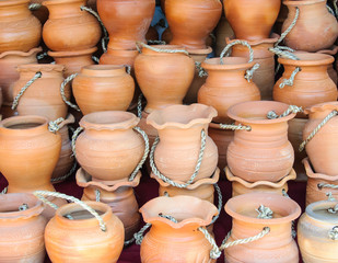 Fototapeta na wymiar Thai clay pots