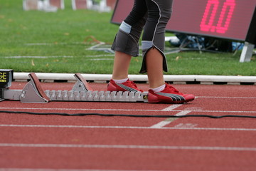 Leichtathletik, Starter am Startblock