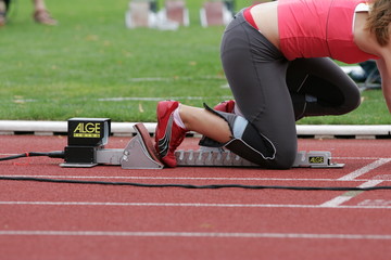 Leichtathletik, Starter am Startblock