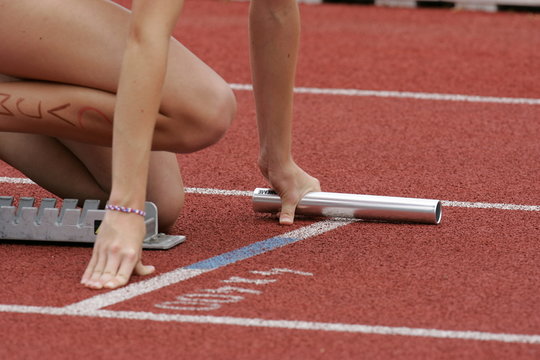 Leichtathletik, Starter am Startblock