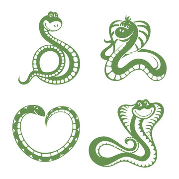 set of funny snakes