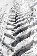 tire track in snow