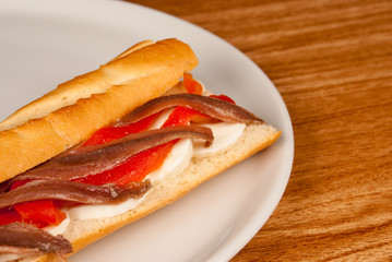 Anchovy baguette