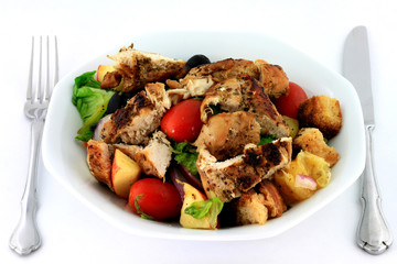 Chicken Salad in porcelain dish.