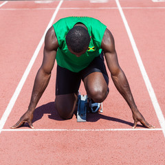 Male Track and Field Athlete before the Race Start