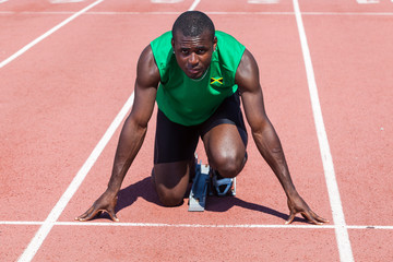 Male Track and Field Athlete before the Race Start
