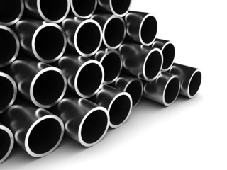 Stack of Steel Pipes