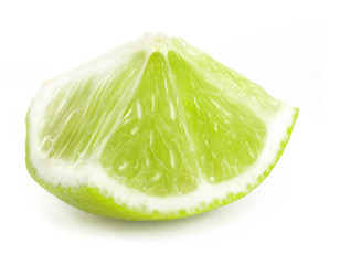Fresh lime slice, Isolated on white background