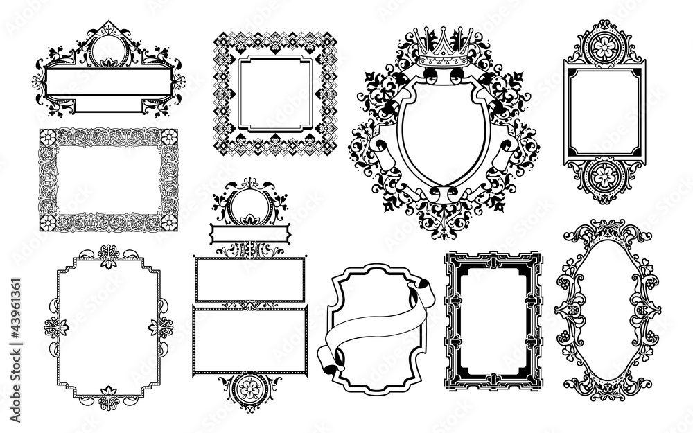 Wall mural graphic design decorative frames