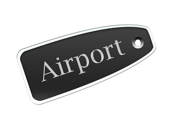 Etiqueta airport negro