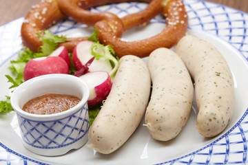 sausages with pretzel