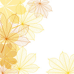 Background with falling autumn leaves. Vector illustration.