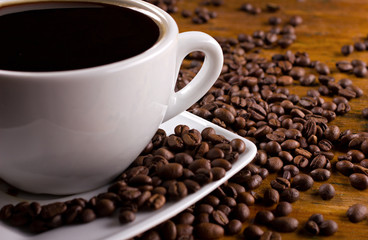 Fototapeta premium closeup view of coffee cup
