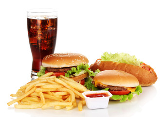 Fast food isolated on white
