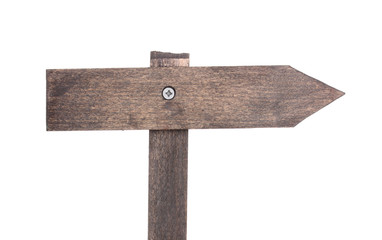 Color wooden sign board isolated on white