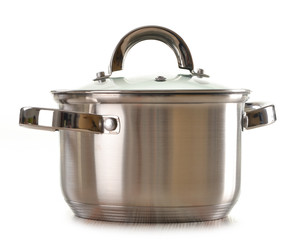 Stainless pan isolated on a white background