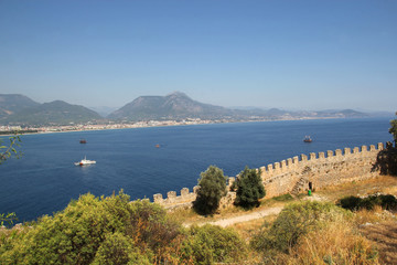 Fototapeta premium fortress wall in Alanya, Turkey